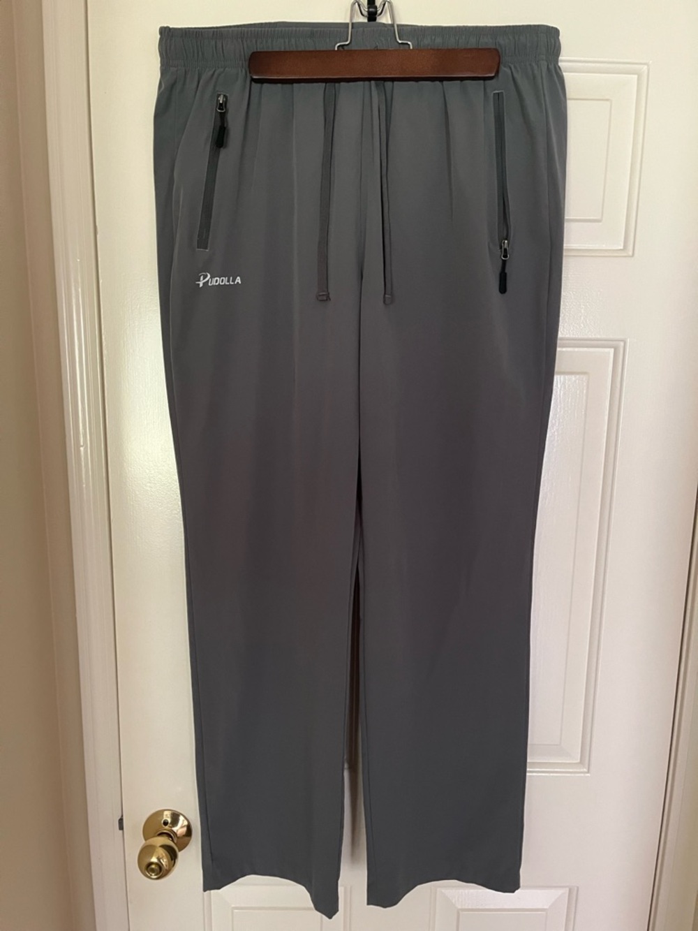 Pudolla Women's Straight Leg Active Pants in Charcoal Gray
